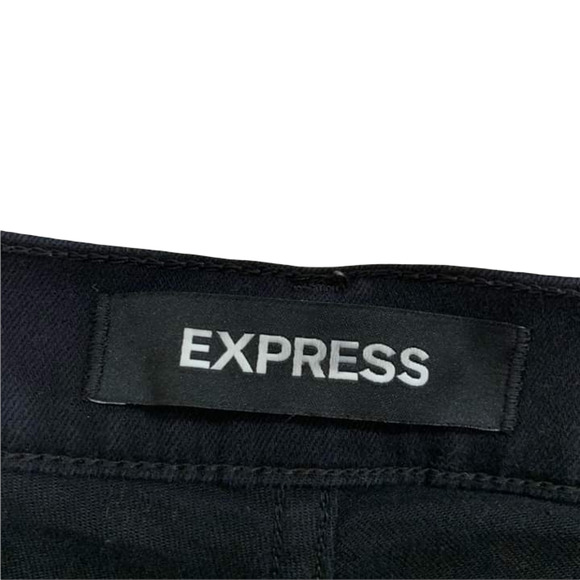 EXPRESS Black Skinny Distressed Legging Mid Rise Size 4S - Picture 4 of 7